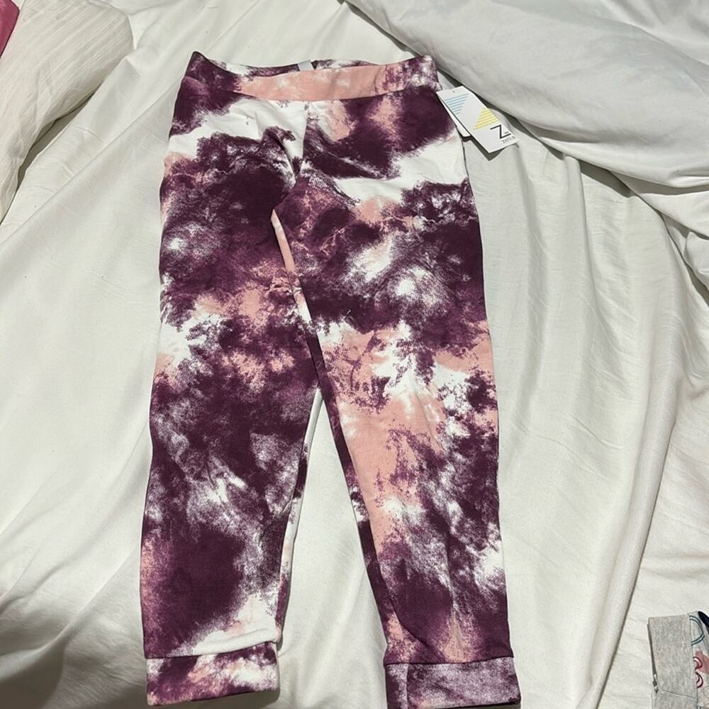 Zella Girl Purple and Pink Tie-Dye Joggers